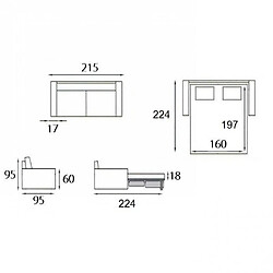 Acheter Inside 75 Canapé lit 3-4 places MASTER convertible EXPRESS 160 cm Tweed Cross rouge MATELAS 18 CM INCLUS