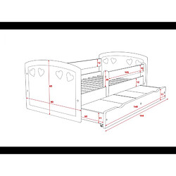 Lit Julie blanc tiroir et matelas inclus 140/80