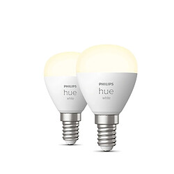 Avis Philips Hue Pack 2 Ampoules LED Intelligentes E14 5.7W 470 lm P45 Hue White Blanc chaud 2700K