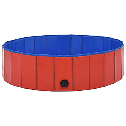 Avis vidaXL Piscine pliable pour chiens Rouge 120x30 cm PVC