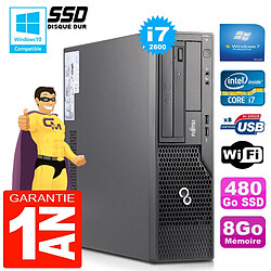 PC Fujitsu Esprimo E500 E85+ SFF Core I7-2600 RAM 8Go Disque 480 Go SSD Wifi W7 - Occasion