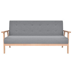 Maison Chic Canapé à 3 places,Canapé droit,Sofa de Salon,Banquette Tissu Gris clair -GKD780382