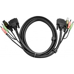 Aten 2L-7D02UI cordon KVM DVI-I/USB/audio - 1,80M