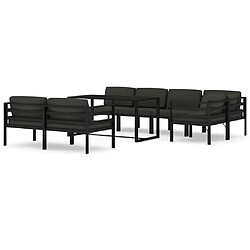 vidaXL Salon de jardin 8 pcs avec coussins Aluminium Anthracite