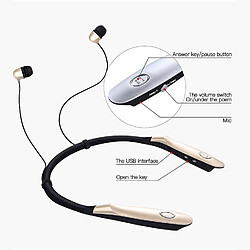 Universal Bluetooth 4.0 sans fil casque casque contrôle étanche bruit de mouvement