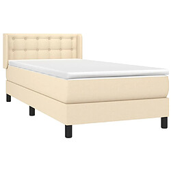 Avis Maison Chic Lit Adulte - Lit simple Lit à sommier tapissier avec matelas moelleux - Meuble de Chambre - Crème 90x200 cm Tissu -MN78563