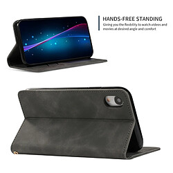 Acheter Wewoo Housse Coque Etui en cuir avec rabat horizontal magnétique Business Skin Feel pour iPhone XR gris foncé