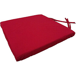 Avis Jardindeco Galette de chaise en coton 40 cm rouge.