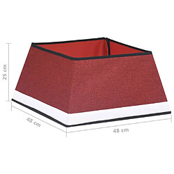 vidaXL Jupe de sapin de Noël Rouge et blanc 48x48x25 cm pas cher