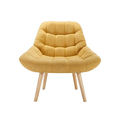 Vente-Unique Fauteuil en tissu jaune moutarde LUOSTO