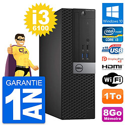 PC Dell OptiPlex 7040 SFF Intel i3-6100 RAM 8Go Disque 1To HDMI Windows 10 Wifi - Occasion