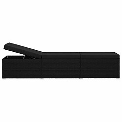 Acheter Maison Chic Chaise longue avec coussin | Bain de soleil Relax | Transat Résine tressée Noir -GKD94147