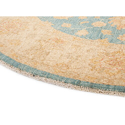 Vidal Tapis de laine 150x150 Bleu Kaizar pas cher