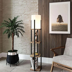 Avis Hanah Home Etagère avec lampe intégrée Nora naturel et noir.