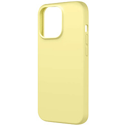 Avizar Coque pour iPhone 15 Pro Silicone Premium Semi rigide Finition Mate Douce Jaune