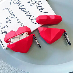 GUPBOO Airpods Coque Housse Étui Protecteur Compatible pour AirPods Pro-Ins fille d'amour rouge en trois dimensions