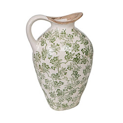 Vase Romimex Vert Beige Porcelaine 23 x 14 x 13 cm Avec poignée