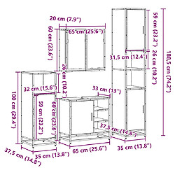 vidaXL Ensemble de meubles de salle de bain 4 pcs chêne sonoma pas cher