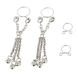 1 paire pince non piercing clip sur mamelon anneau bijoux de corps cloche d'argent pas cher