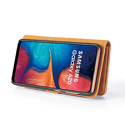 Wewoo Housse Coque Etui en cuir Crazy Horse Texture Flip détachable magnétique avec support et fentes pour cartes et portefeuille Galaxy A20 et A30 Marron pas cher