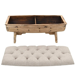 Acheter Maison Chic Banc de rangement | Meuble de rangement d'Entrée | Coffres d'Intérieur Bois massif et tissu 103 x 51 x 44 cm -MN64568