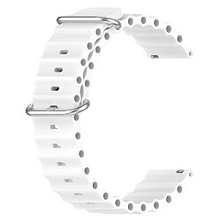 Bracelet en silicone couleur solide, design ondulé, réglable pour votre Samsung Galaxy Watch3 45mm/Galaxy Watch 46mm Universal 22mm - blanc