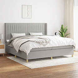 Maison Chic Lit Adulte - Lit simple Lit à sommier tapissier avec matelas moelleux - Meuble de Chambre - Gris clair 200x200cm Tissu -MN57933