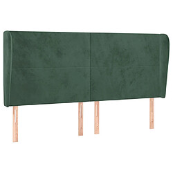 vidaXL Tête de lit avec oreilles Vert foncé 163x23x118/128 cm Velours