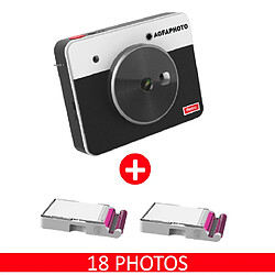 AGFA PHOTO - Realipix Square S Paper - Appareil Photo Numérique Instantané avec Impression format carré 7,6 x 7,6 cm ( 3 x 3'') - 10Mp - Bluetooth - Noir