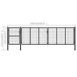 Acheter vidaXL Portail de jardin Acier 500 x 125 cm Anthracite