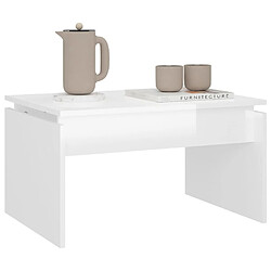 Acheter Maison Chic Table basse,Table Console Table d'appoint, Table pour salon Blanc brillant 68x50x38 cm Aggloméré -MN54958