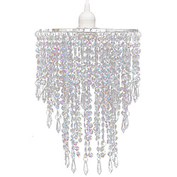 Helloshop26 Lustre plafonnier suspendu lampe moderne cristal 30,5 cm blanc 2402012