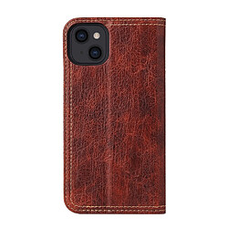 Etui en PU + TPU texture vintage, antichoc, anti-chute, auto-absorbé avec support marron pour votre Apple iPhone 13 mini 5.4 pouces