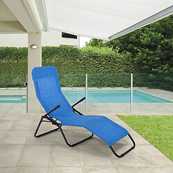 Beach And Garden Design 2 transats pliants bain de soleil pour jardin et plage en acier Pasha, Couleur: Bleu