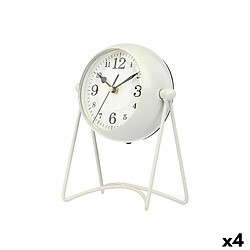 Gift Decor Horloge de table Blanc Métal 15,5 x 20 x 11 cm (4 Unités)