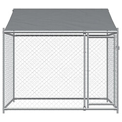 Avis vidaXL Cage pour chien avec toit et porte gris 2x2x2 m acier galvanisé