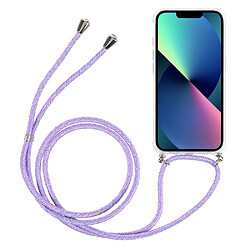 Coque en TPU + acrylique anti-chute, avec longe réglable violet/arc-en-ciel pour votre Apple iPhone 13 mini 5.4 pouces