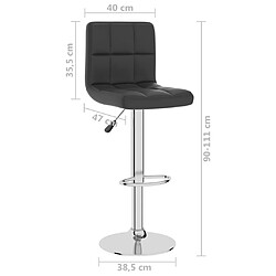 vidaXL Tabouret de bar Noir Similicuir pas cher