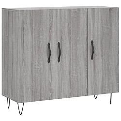 vidaXL Buffet sonoma gris 90x34x80 cm bois d'ingénierie