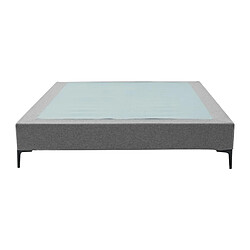 Avis Vente-Unique Sommier déco tapissier 140 x 200 cm déhoussable - Gris - ISANI de YSMÉE