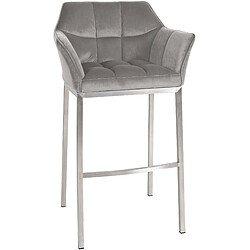 Non Tabouret de bar Damaso E velours avec structure 4 pieds