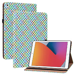 Etui en PU texture tissée, fonction d'éveil/veille avec porte-cartes multicolore pour votre iPad 10.2 (2019)/(2020)(2021)