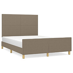 vidaXL Cadre de lit sans matelas taupe 140x200 cm tissu