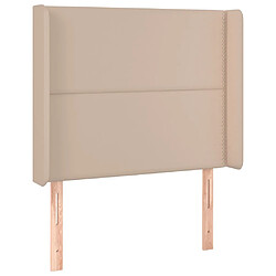 Maison Chic Tête de lit moderne avec oreilles pour chambre - Décoration de lit Cappuccino 83x16x118/128cm Similicuir -MN10517