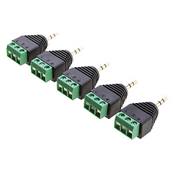 Acheter 10 Pcs 3.5mm 3 Pôle Mâle RCA Connecteur à Av Bornes À Vis Pour Vidéo Surveillance