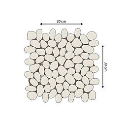 Acheter Vente-Unique Mosaïque sol et mur galets naturels crème - pack de 1m² (dalles de 30x30 cm) - OLA