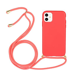 Coque en TPU souple avec sangle multifonction rouge pour votre Apple iPhone 11 6.1 pouces