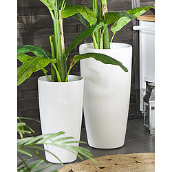 Beliani Lot de 2 cache-pots blancs d 32 cm TSERIA