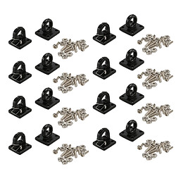 16x Attelage de Remorque Support de Verrouillage Kit Pièces de Rechange pour 1/10 Crawler RC Voiture Noir Kits d'accessoires