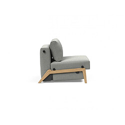 Avis Inside 75 Fauteuil convertible lit 90 cm ILB 500 chêne laqué tissu Mahoga Dove Grey